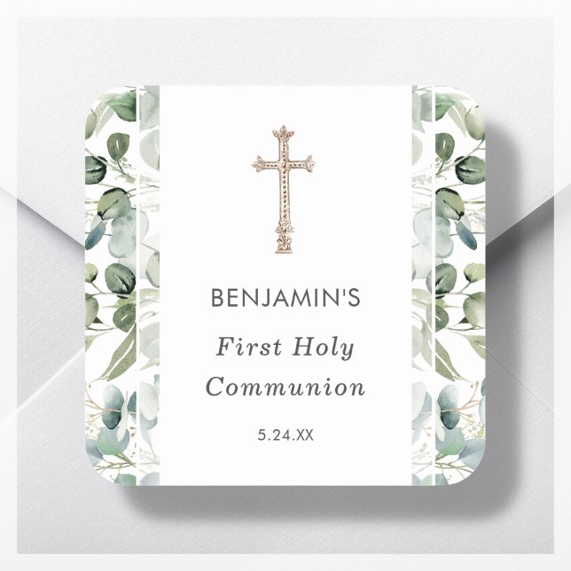 Sticker Carré La verdure | Première Invitation à la communion (Créateur téléchargé)