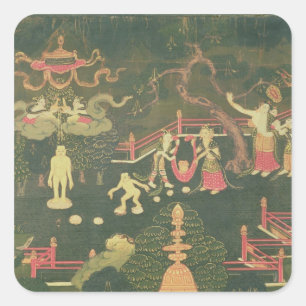 Sticker Carré La vie de Bouddha Shakyamuni