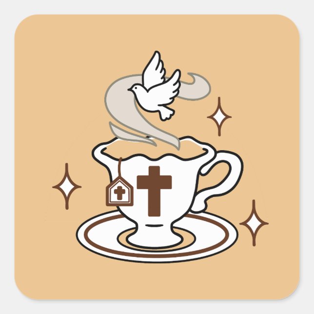 Sticker Carré La vie est douce avec Jésus - Christian Faith Tea  (Devant)