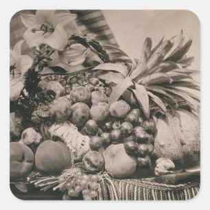 Sticker Carré La vie toujours avec le fruit, 1860 (photo de