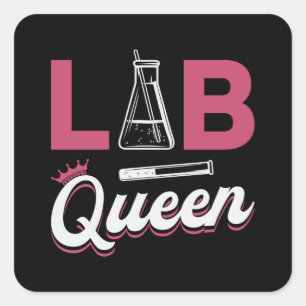 Sticker Carré Lab Tech Laboratoire de la reine Technicien scient