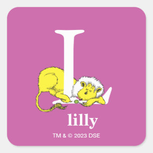 Sticker Carré L'ABC de Dr Seuss : Lettre L - Blanc   Ajoutez vot