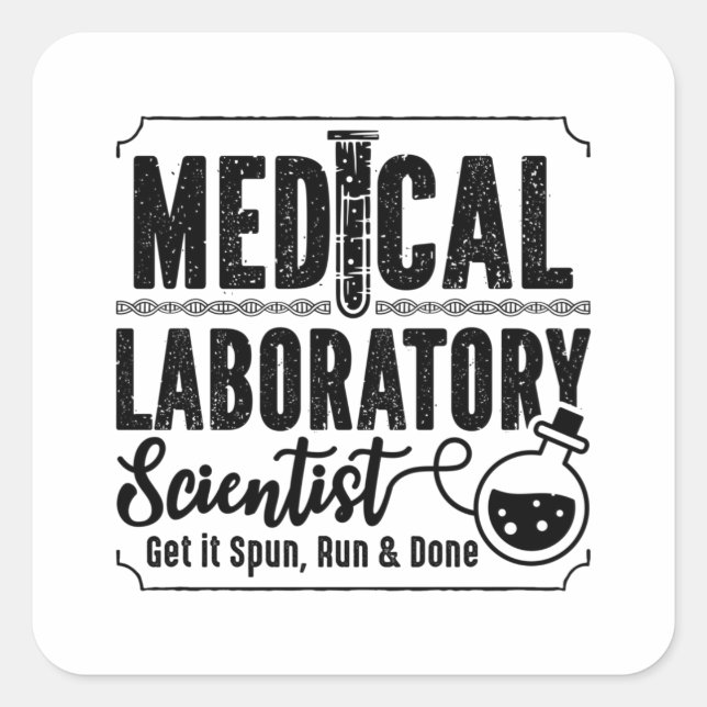 Sticker Carré Laboratoire Technician Medical Laboratory Scientis (Devant)