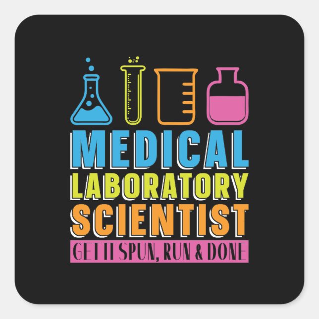 Sticker Carré Laboratoire Technicien de laboratoire Médicale Chi (Devant)