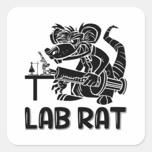 Sticker Carré Laboratoire Technique Laboratoire Chimiste de Rat 