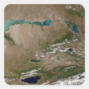 Sticker Carré Lac Balkhash dans l'est du Kazakhstan