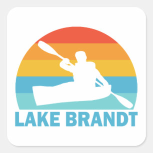 Sticker Carré Lac Brandt Caroline du Nord Kayak