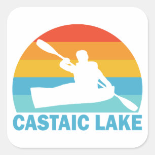 Sticker Carré Lac Castaic Californie Kayak