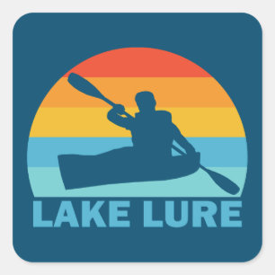 Sticker Carré Lac Lure Caroline du Nord Kayak