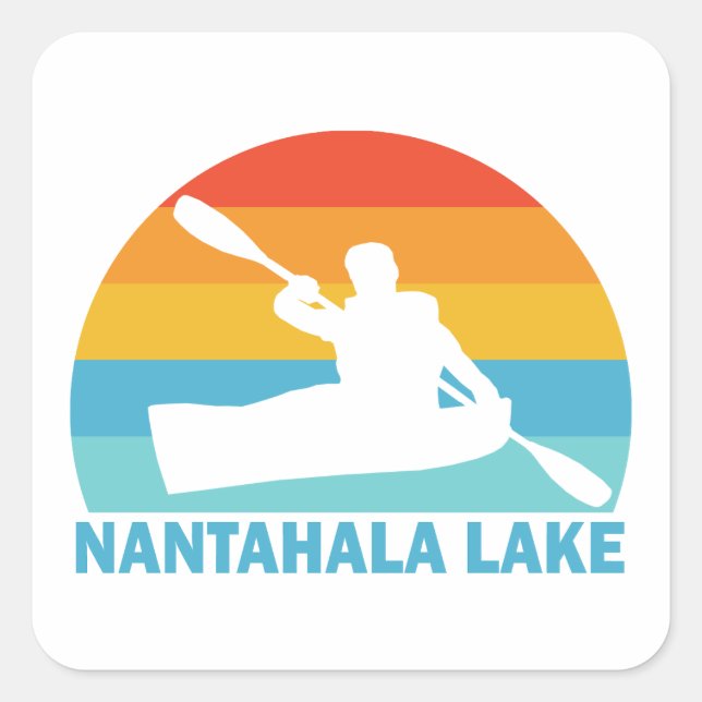 Sticker Carré Lac Nantahala Caroline du Nord Kayak (Devant)