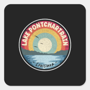 Sticker Carré Lac Pontchartrain Louisiane coloré