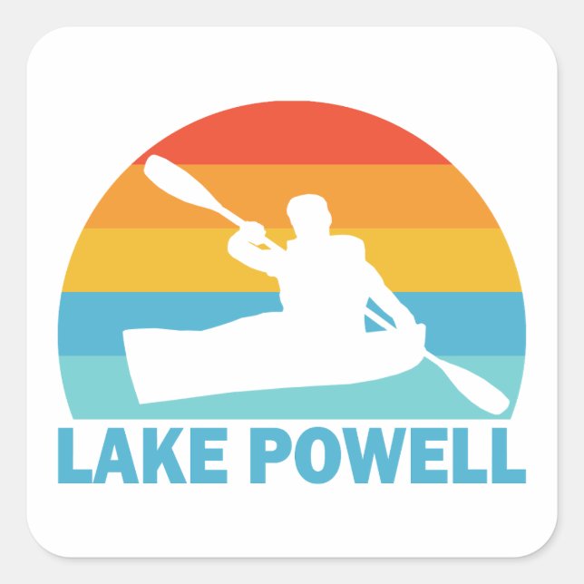 Sticker Carré Lac Powell Arizona Utah Kayak (Devant)