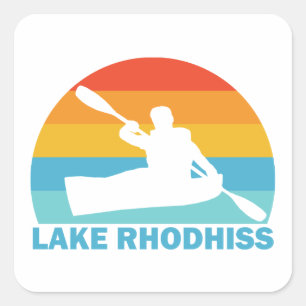 Sticker Carré Lac Rhodhiss Caroline du Nord Kayak
