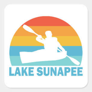 Sticker Carré Lac Sunapee New Hampshire Kayak