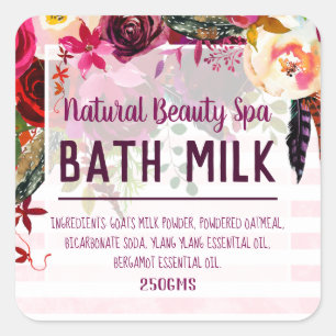 Sticker Carré Lâches de bain florales de Bohême