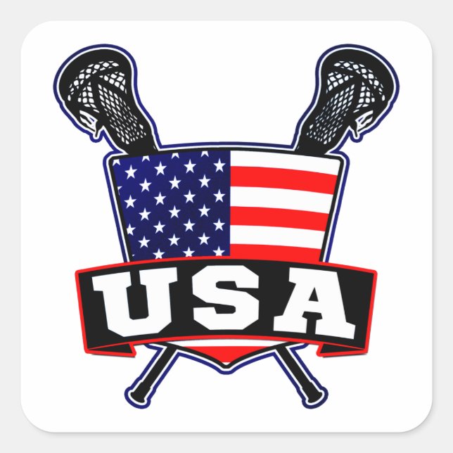 Sticker Carré Lacrosse américaine (Devant)