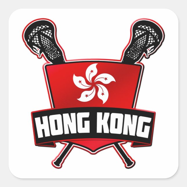 Sticker Carré Lacrosse de Hong Kong (Devant)