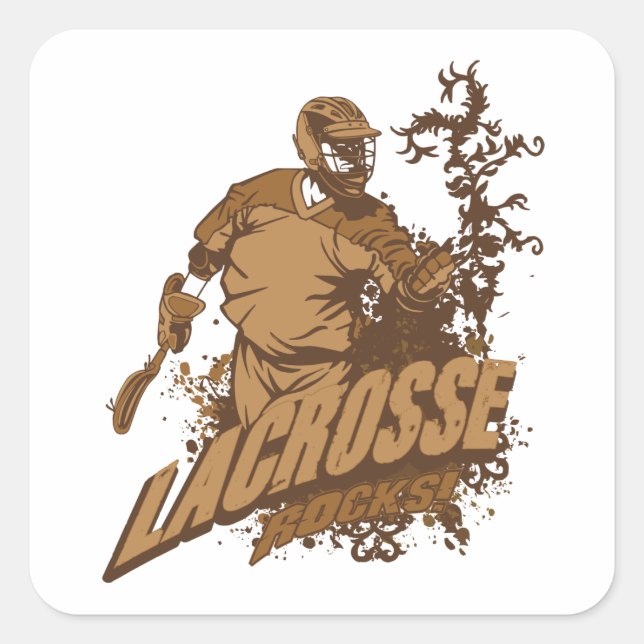 Sticker Carré Lacrosse Rocks ! (Devant)