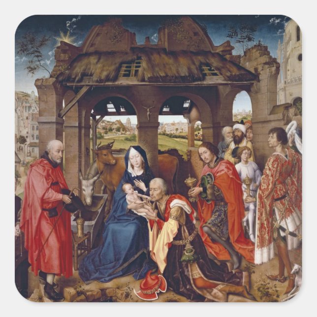 Sticker Carré L'Adoration des Mages, c.1455 (Devant)