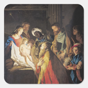 Sticker Carré L'adoration des Magi 2
