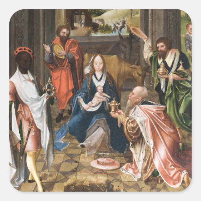 Sticker Carré L'Adoration des Vacances Magi-jésus (Devant)