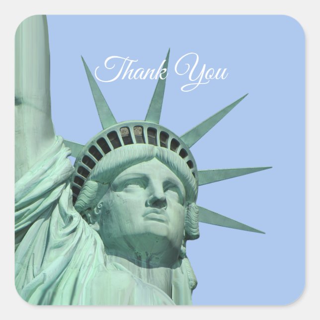 Sticker Carré Lady Liberty Merci (Devant)