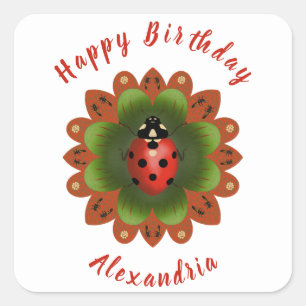 Sticker Carré Ladybug