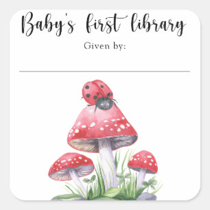 Sticker Carré Ladybug - la première bibliothèque du bébé