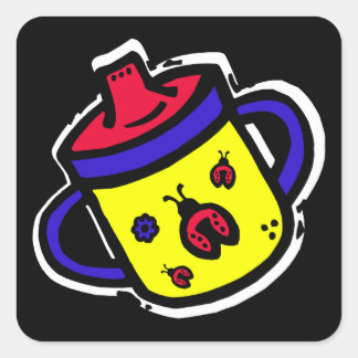 Sticker Carré ladybug sippy cup