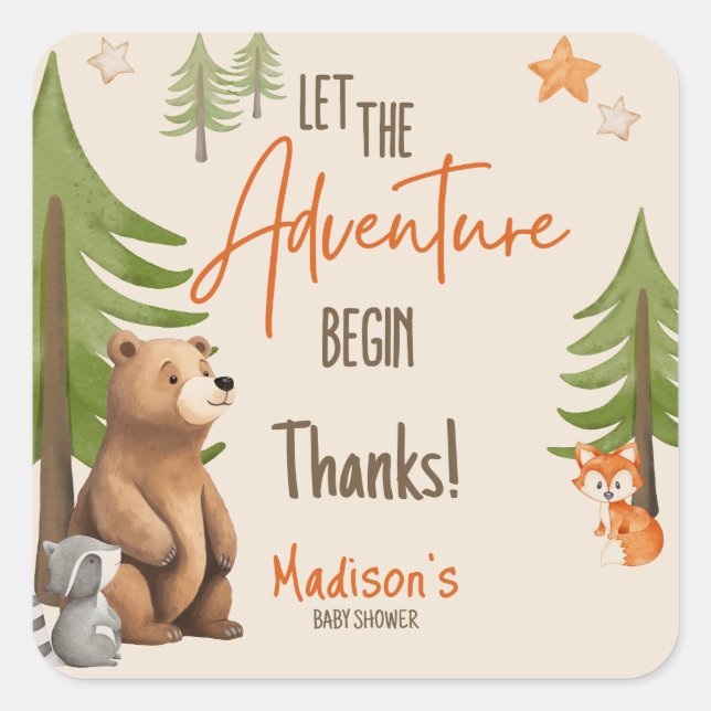 Sticker Carré Laisser l'aventure commencer (Devant)