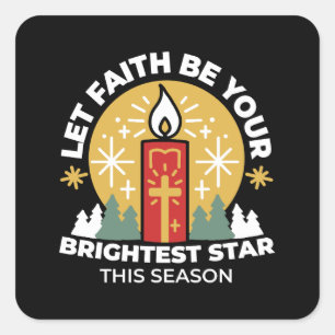 Sticker Carré Laissez Faith être votre plus brillant Star Candle