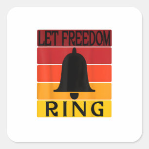 Sticker Carré Laissez la ceinture de liberté Retro Sunset Bell