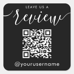 Sticker Carré Laissez-nous un commentaire QR Code Black Instagra