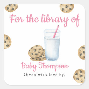 Sticker Carré Lait et biscuits pour la bibliothèque de