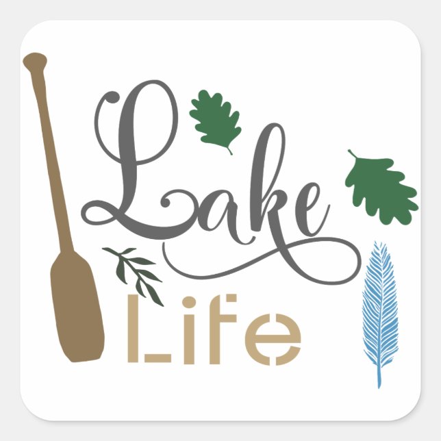 Sticker Carré Lake Life (Devant)