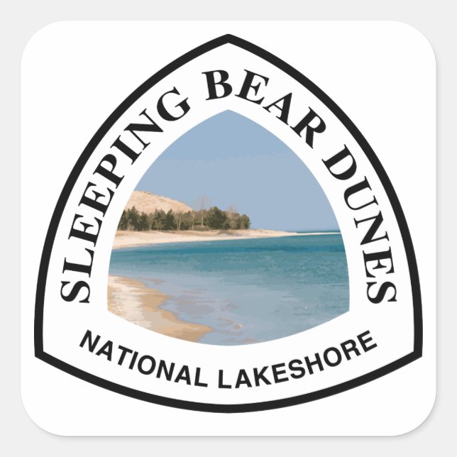Sticker Carré Lakeshore national des dunes de l'ours (Devant)
