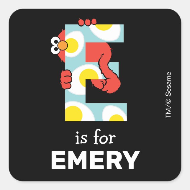 Sticker Carré L'alphabet d'Elmo | E Œufs (Devant)