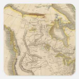 Sticker Carré L'Amérique du Nord 22