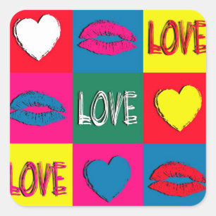 Sticker Carré L'amour de l'art pop