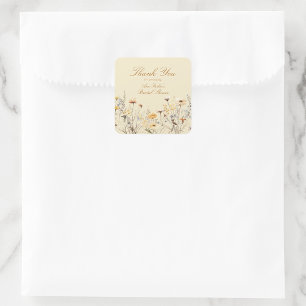 Sticker Carré L'amour des fleurs sauvages modernes est en fleurs