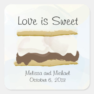 Sticker Carré L'Amour Des Smores Est Doux