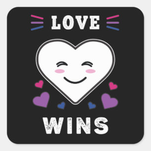 Sticker Carré L'amour du visage du coeur remporte la Fierté bise