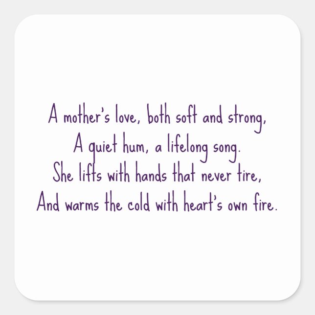 Sticker Carré L'amour d'une mère (Devant)