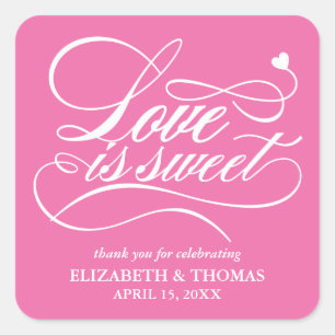 STICKER CARRÉ L'AMOUR ÉLÉGANT CLASSÉ EST DES BÂTIMENTS DE MARIAG