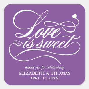 STICKER CARRÉ L'AMOUR ÉLÉGANT CLASSÉ EST DES BÂTIMENTS DE MARIAG