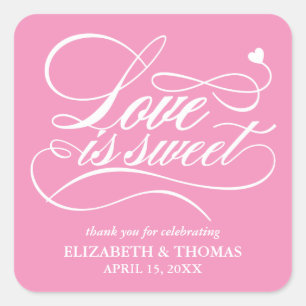 STICKER CARRÉ L'AMOUR ÉLÉGANT CLASSÉ EST DES BÂTIMENTS DE MARIAG
