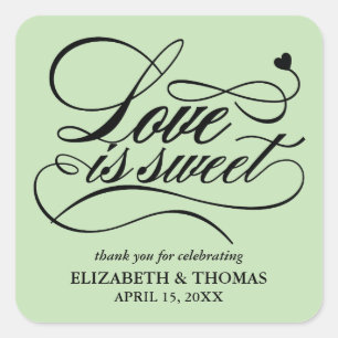 STICKER CARRÉ L'AMOUR ÉLÉGANT CLASSÉ EST DES BÂTIMENTS DE MARIAG