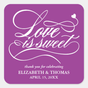 STICKER CARRÉ L'AMOUR ÉLÉGANT CLASSÉ EST DES BÂTIMENTS DE MARIAG