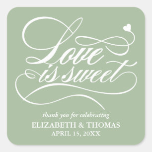 STICKER CARRÉ L'AMOUR ÉLÉGANT CLASSÉ EST DES BÂTIMENTS DE MARIAG