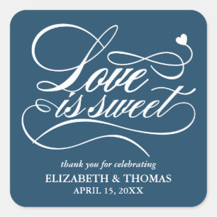 STICKER CARRÉ L'AMOUR ÉLÉGANT CLASSÉ EST DES BÂTIMENTS DE MARIAG